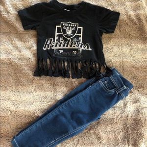 Vintage custom raiders baby girl outfit